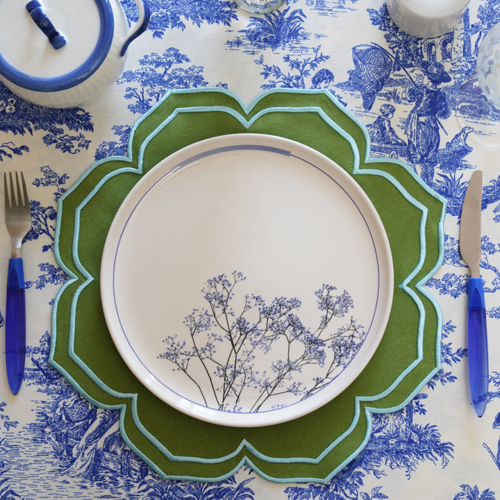 LUMERA GREEN ROUND FABRIC PLACEMAT (Set Of 4)
