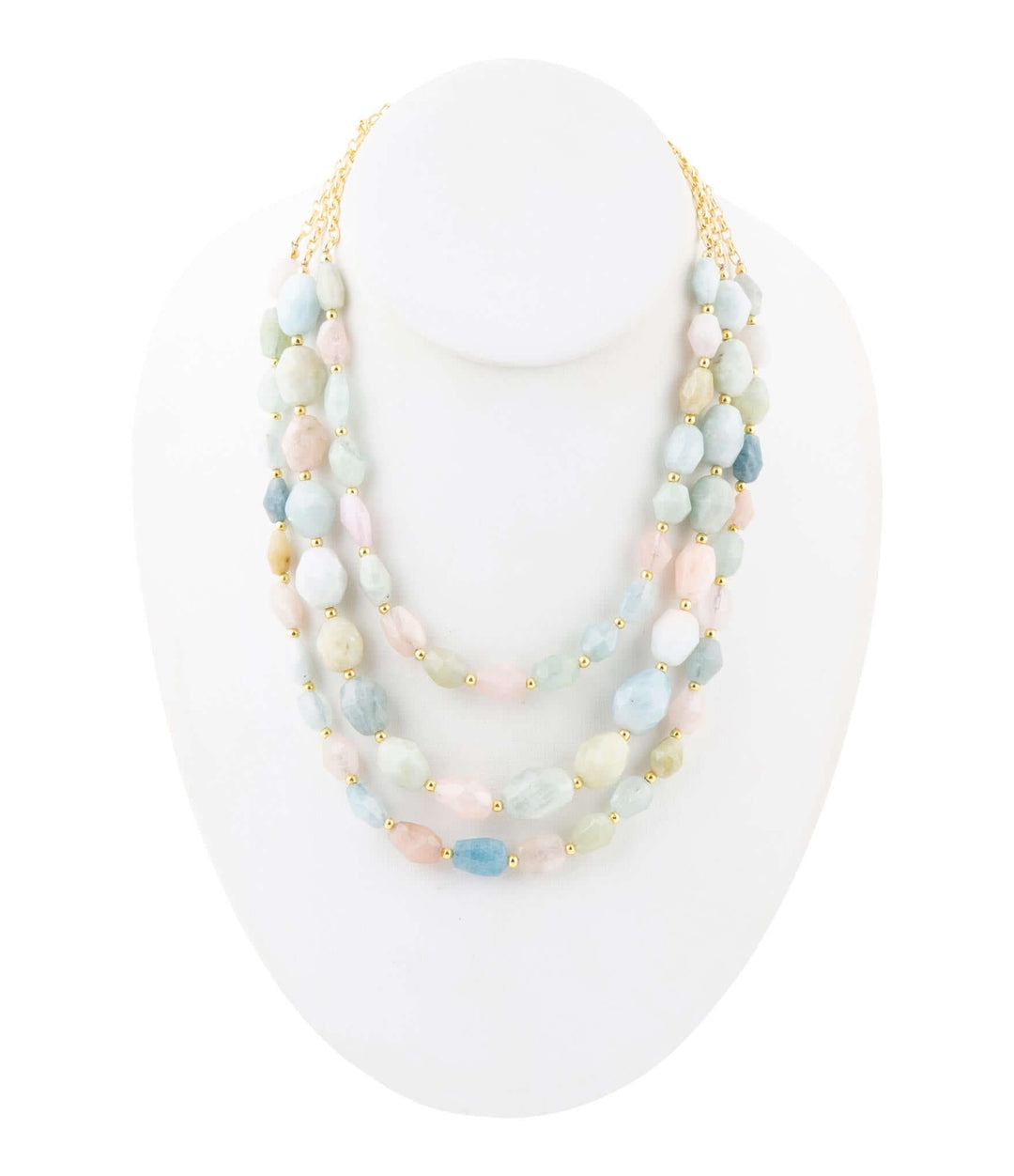 Mixed Morganite Pastel Statement Strand Necklace