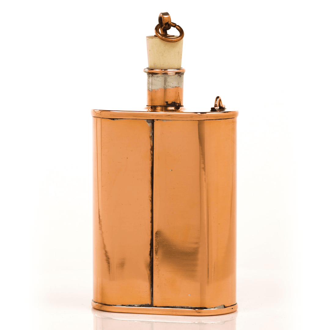 Handcrafted Model One Original Copper Flask, an American heirloom, made from solid copper with a vintage design.