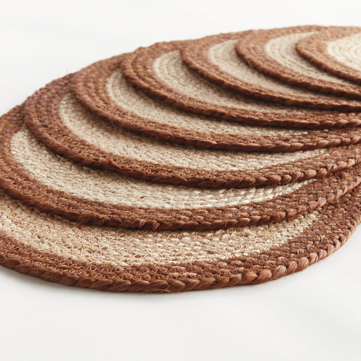 JUTE COIL OVAL PLACEMATS, SET OF 8