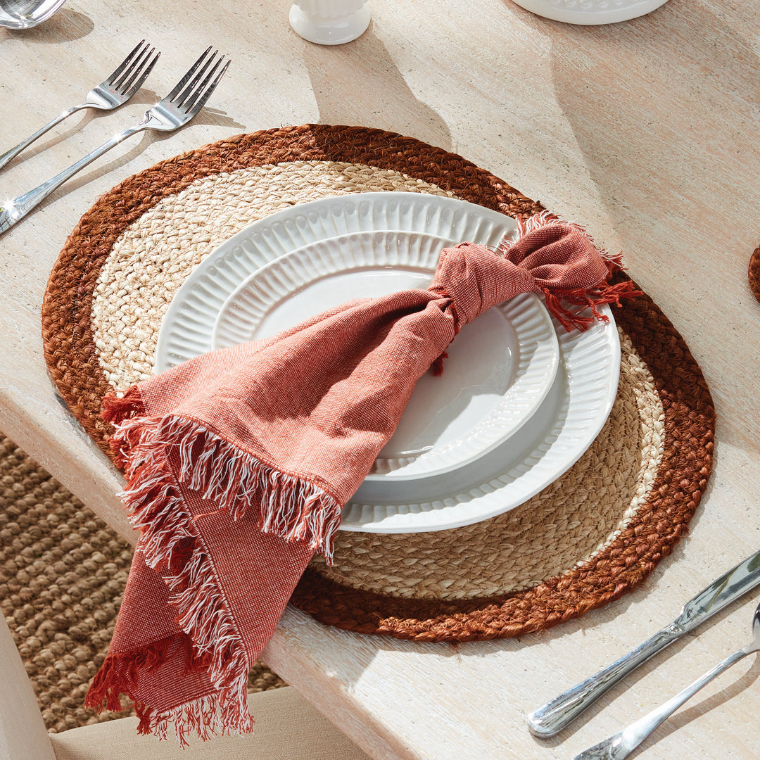 JUTE COIL OVAL PLACEMATS, SET OF 8