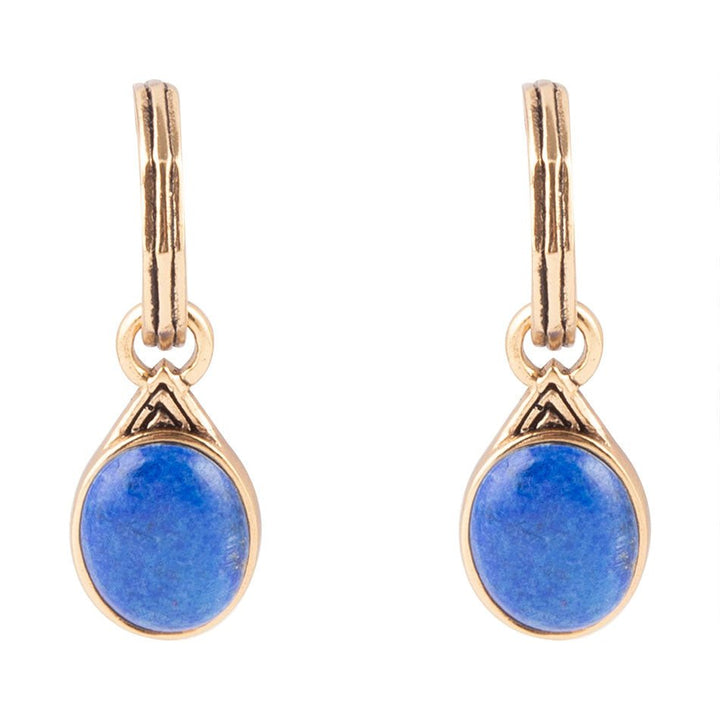 Nova Half-Hoop Blue Lapis and Golden Earrings