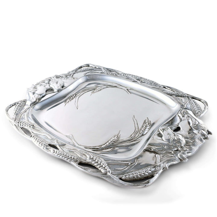 Old World Horse Serving Tray with sculptural equestrian design, depicting regal elegance and grandeur of manor house entertaining.