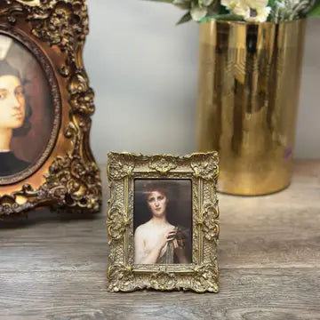 Gold Ornate Baroque Picture Frame with floral scrollwork