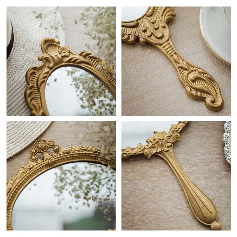 French Vintage Hand-Held Mirror Style A