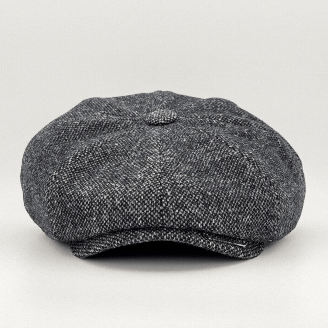 Peaky Blinders Inspired Wool Flat Cap, classic men's headwear in soft wool blend with quilted liner; timeless and stylish.