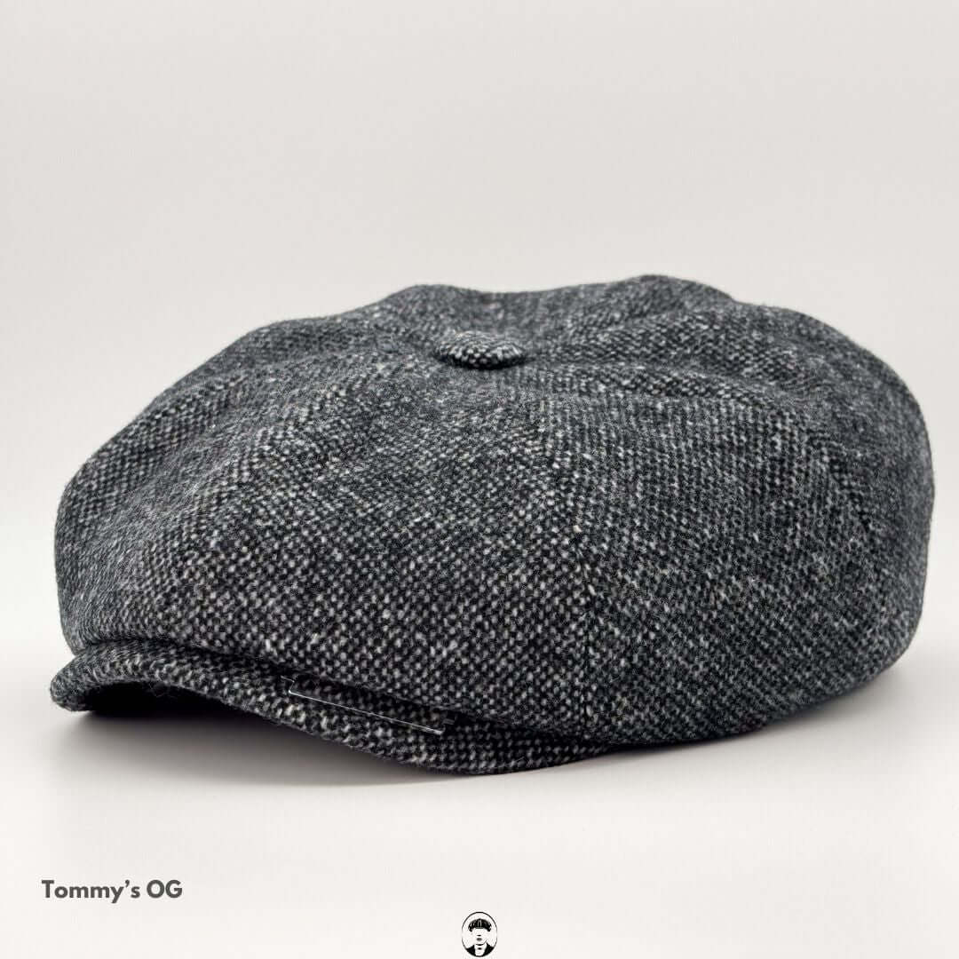 Peaky Blinders Inspired Wool Flat Cap with quilted liner, showcasing classic timeless style and rugged elegance.
