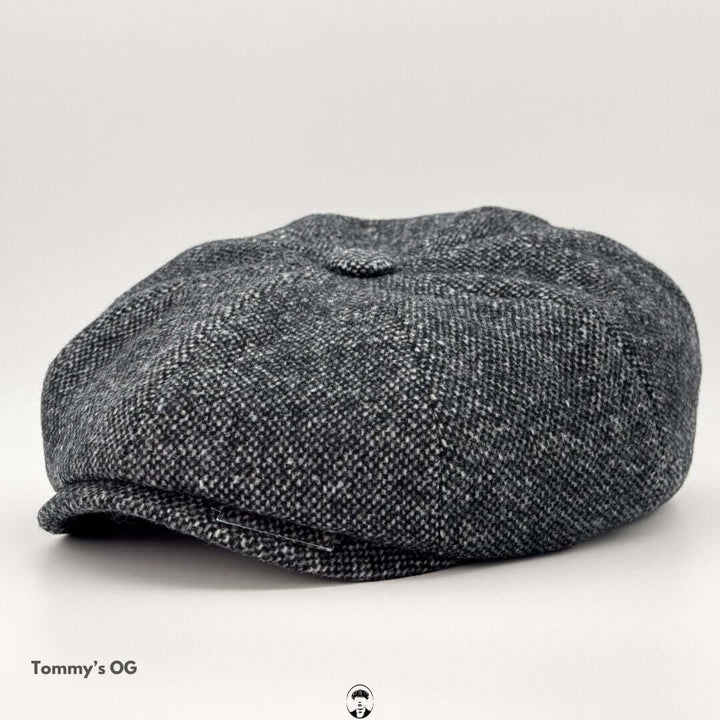 Peaky Blinders Inspired Wool Flat Cap with quilted liner, showcasing classic timeless style and rugged elegance.