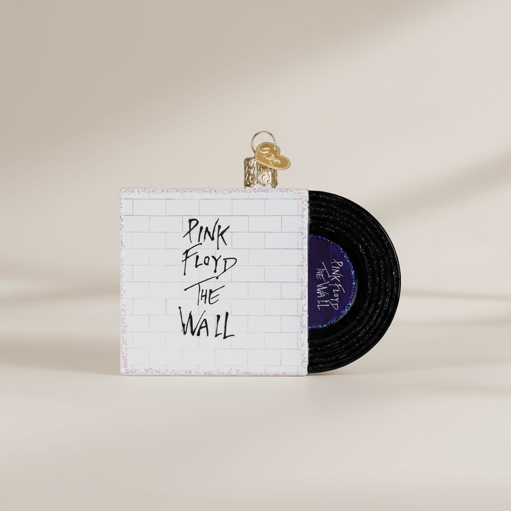 Pink Floyd The Wall Glass Christmas Ornament featuring album design, perfect for music lovers and holiday decor.