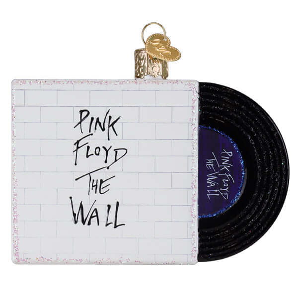 Pink Floyd The Wall Glass Christmas Ornament featuring album cover design and vinyl disc display