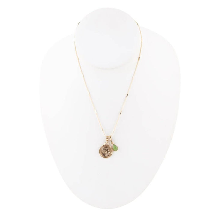 Pisces - Zodiac Green Jade Golden Charm Necklace