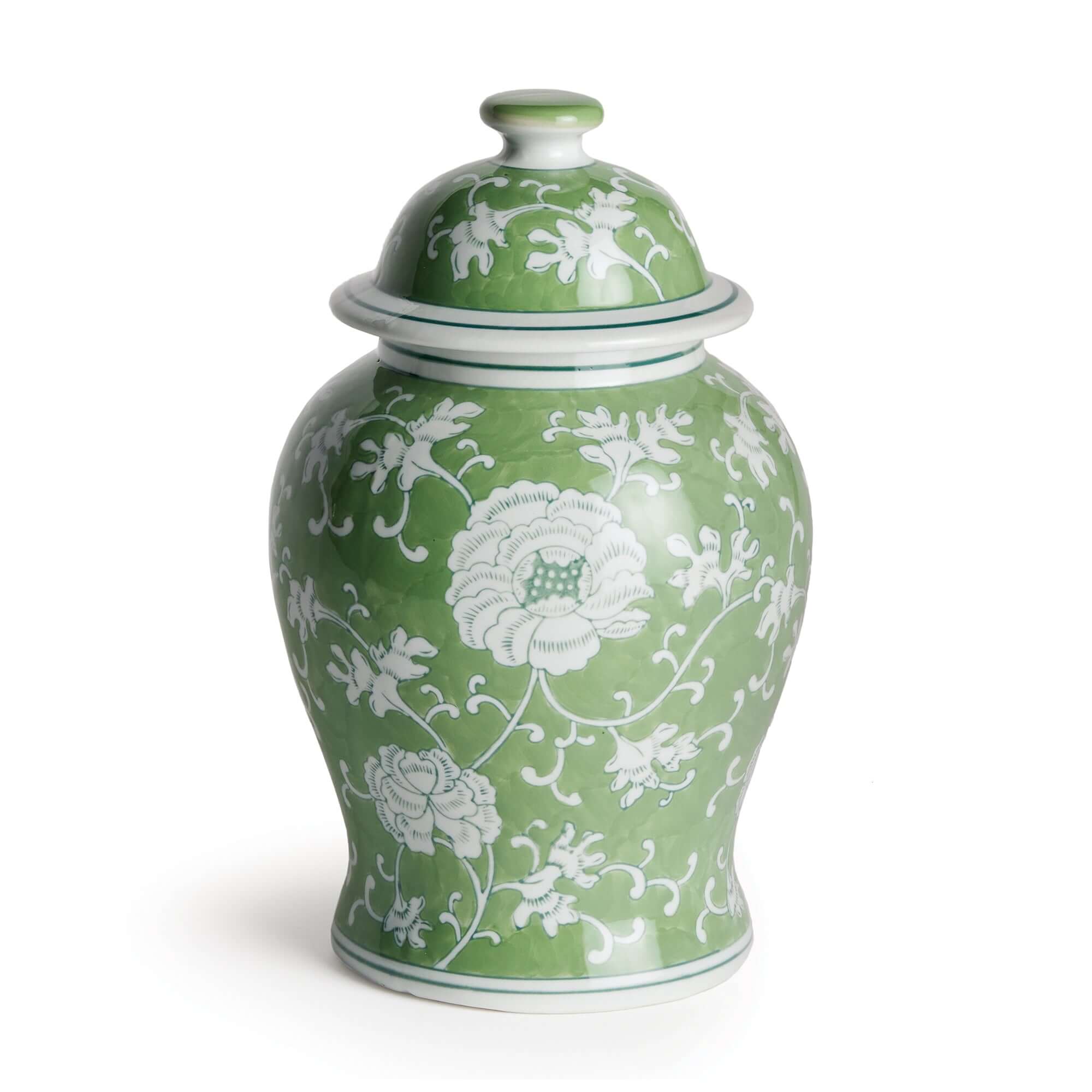 Chinoiserie Lotus Ginger Jar - Elegant Porcelain Décor – Vintage