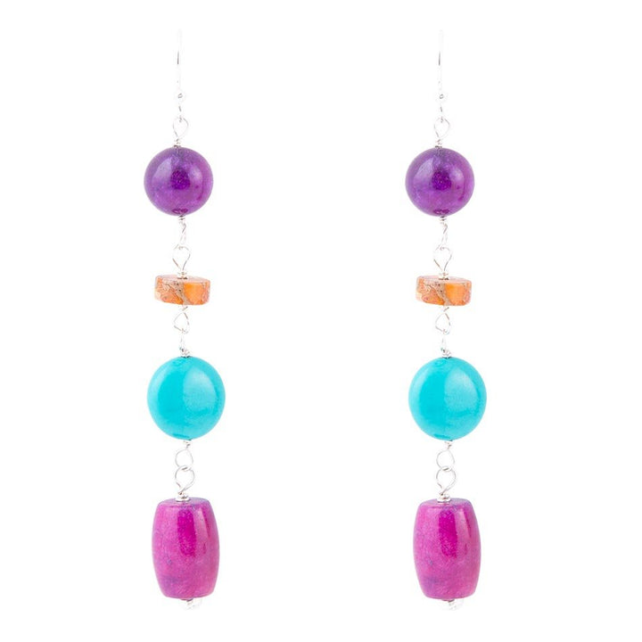 Prescott Blue Magnesite Sterling Silver Drop Earrings