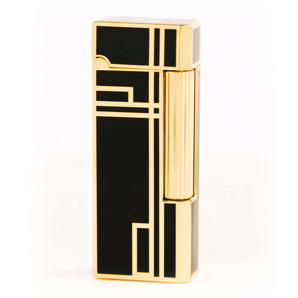 The Prestige Art Deco Lighter in Black and Gold by Jacob Bromwell® showcasing exquisite craftsmanship and timeless elegance.