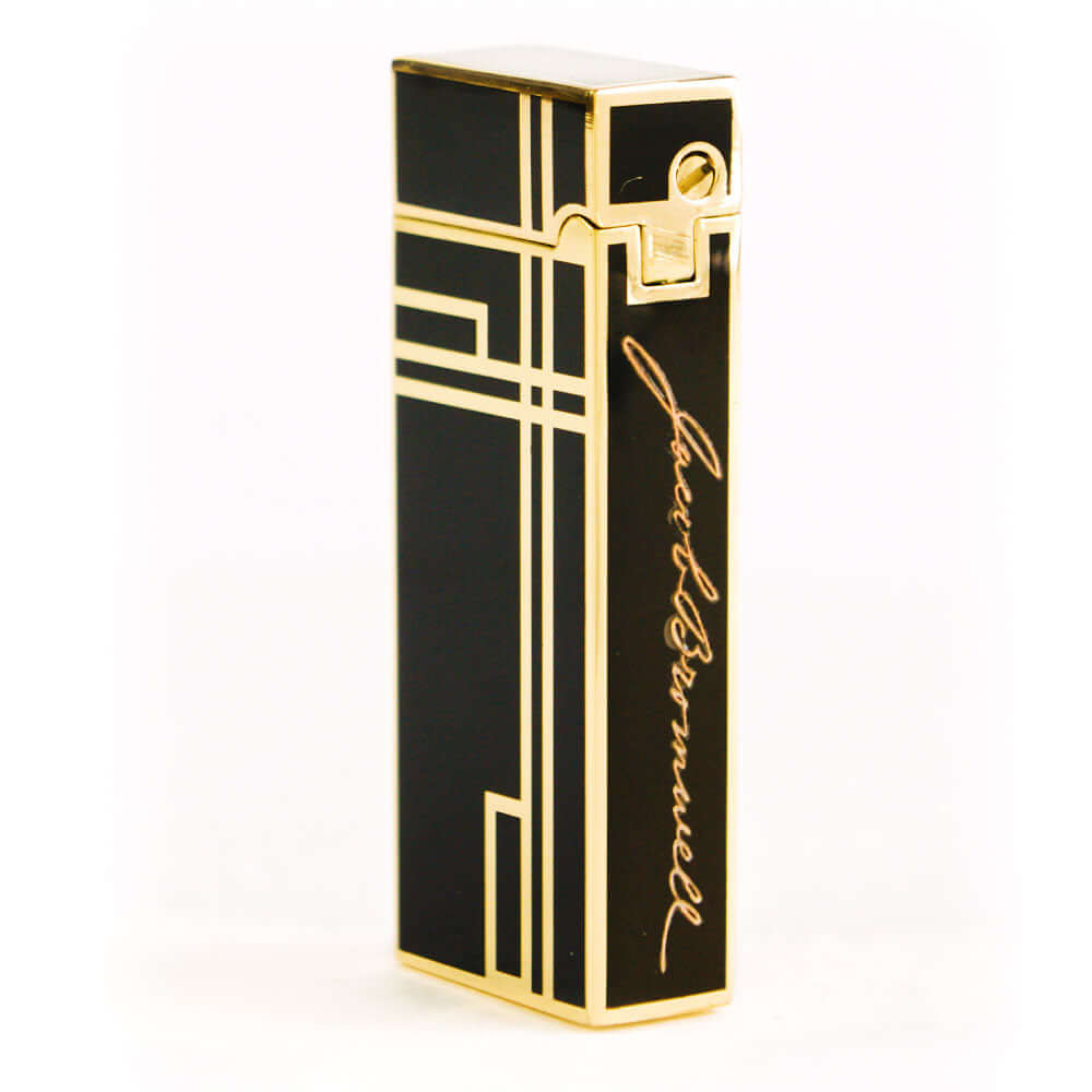 The Prestige Art Deco Lighter in Black and Gold by Jacob Bromwell® showcasing timeless elegance and craftsmanship.