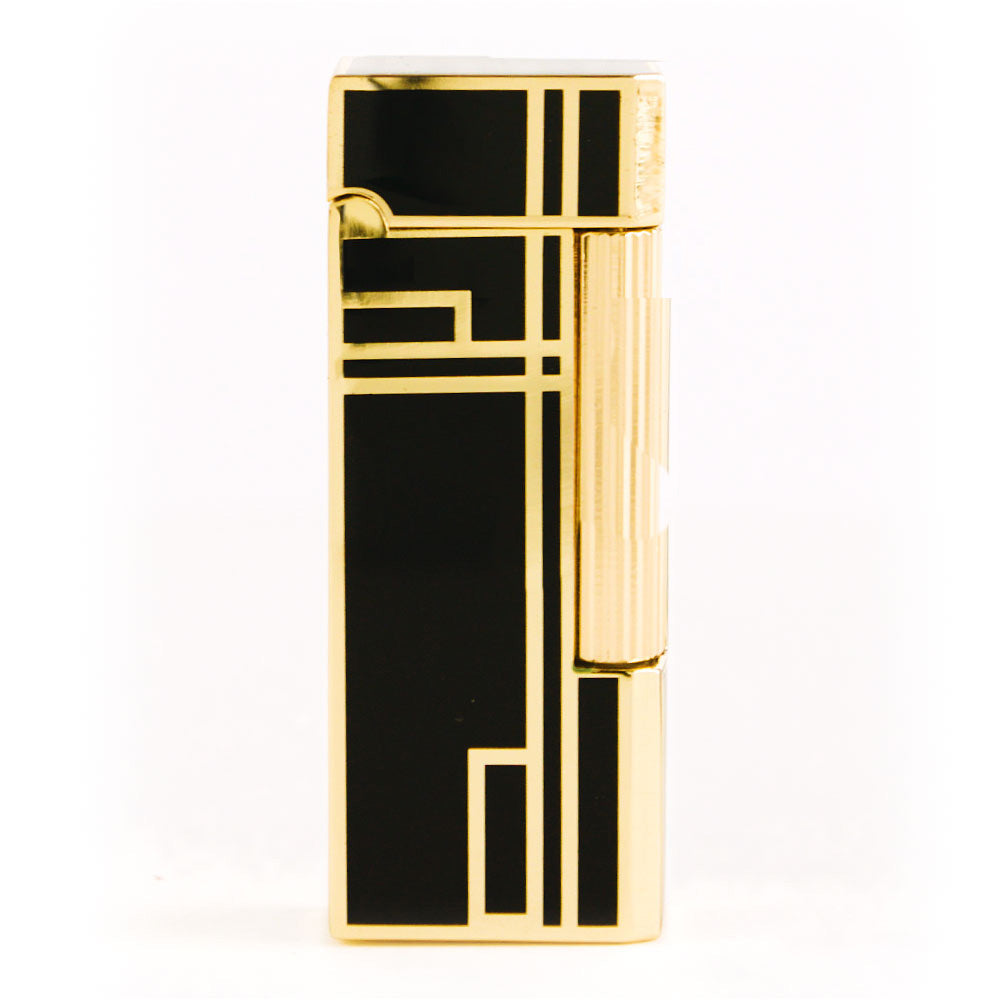 The Prestige Art Deco Lighter in Black and Gold by Jacob Bromwell® showcasing elegance and timeless craftsmanship.