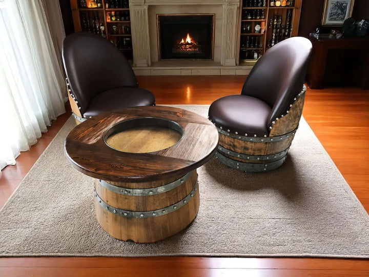Reclaimed Vintage Oak Wine Barrel Coffee Table
