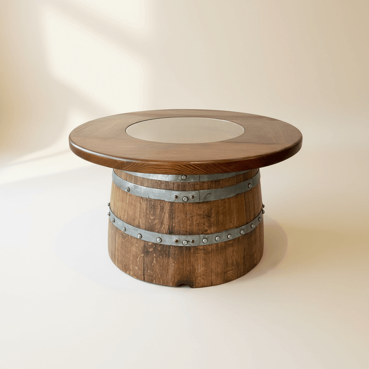 Reclaimed Vintage Oak Wine Barrel Coffee Table