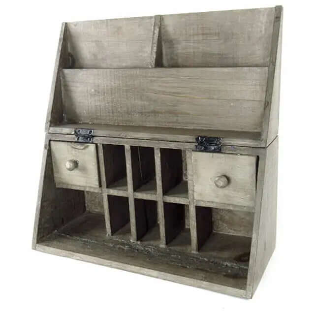 Recycled Wood Folding Desk Caddy