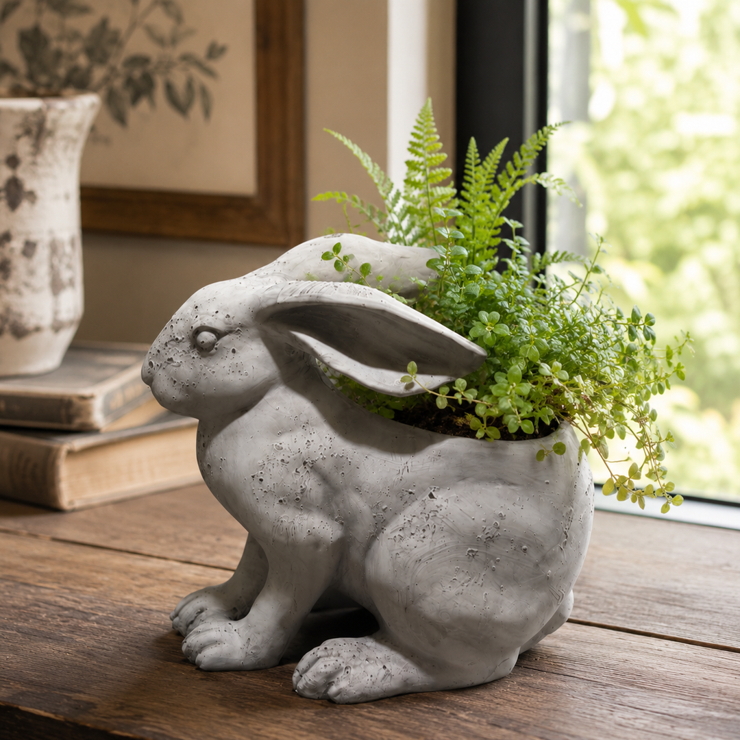RESIN RABBIT PLANTER