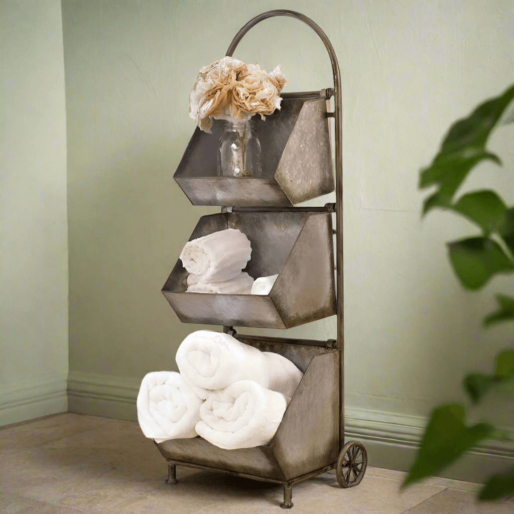 Rustic Farmhouse Organizer Cart