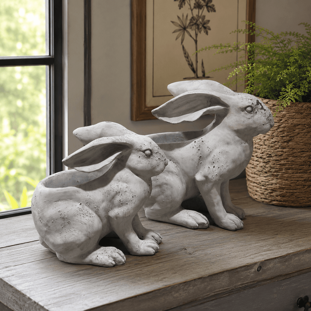 RESIN RABBIT PLANTER