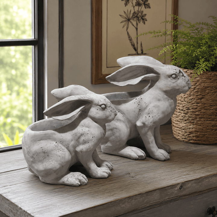 RESIN RABBIT PLANTER