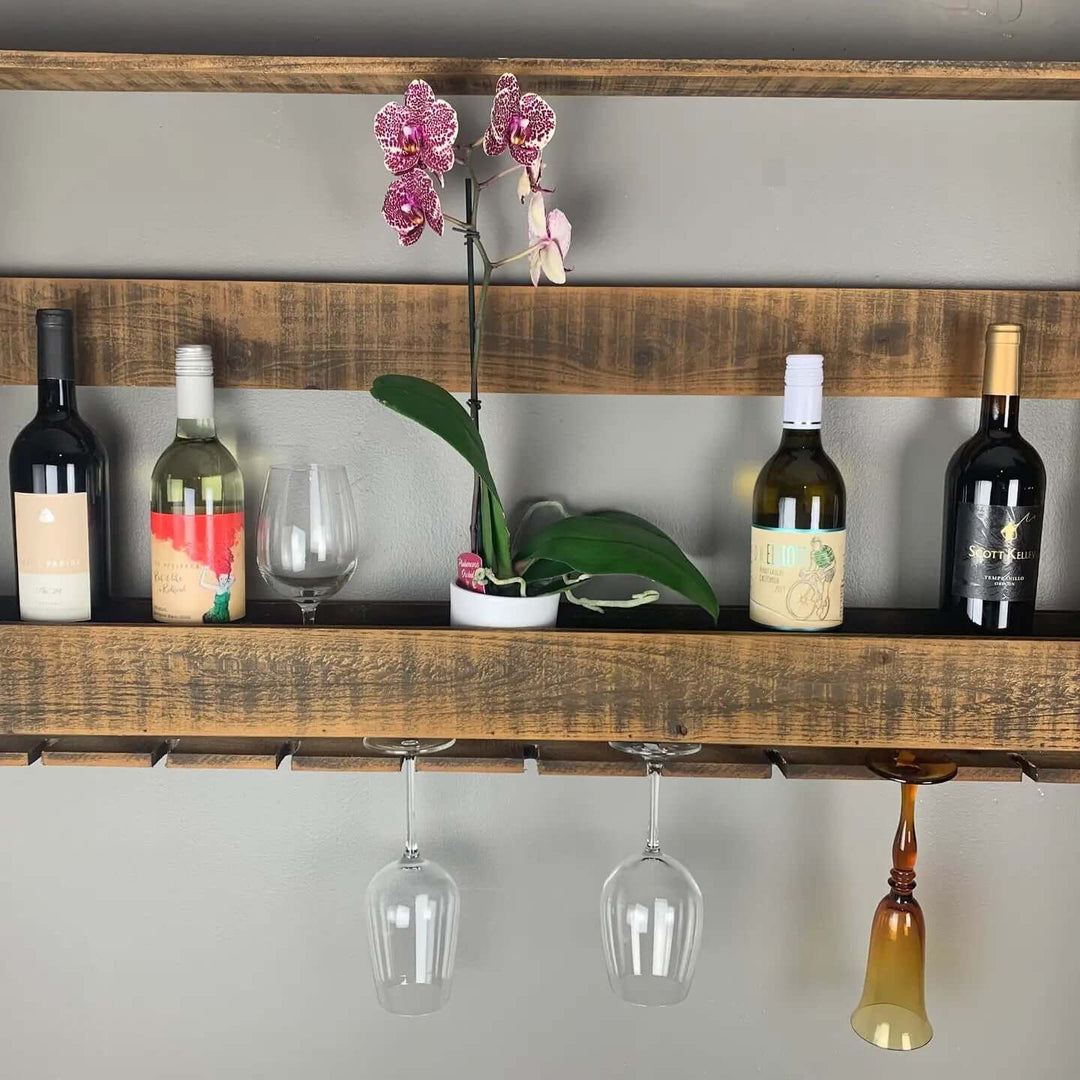 Wooden Wall Wine Rack