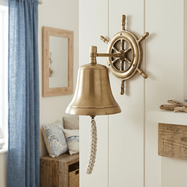 Brass Ship’s Wheel Wall Bell