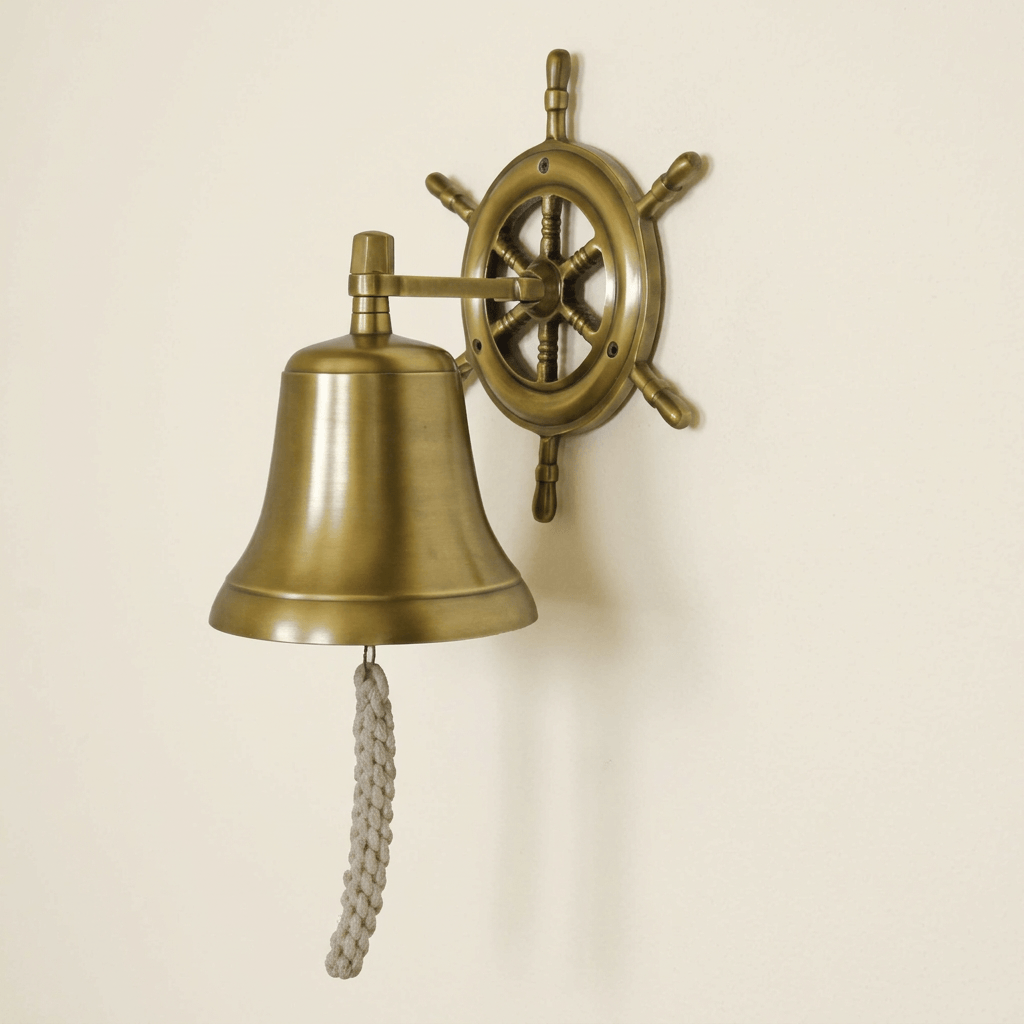 Brass Ship’s Wheel Wall Bell