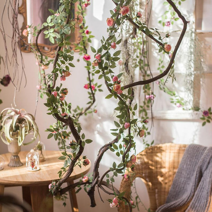 Artificial Silk Rose Vine 57" Long