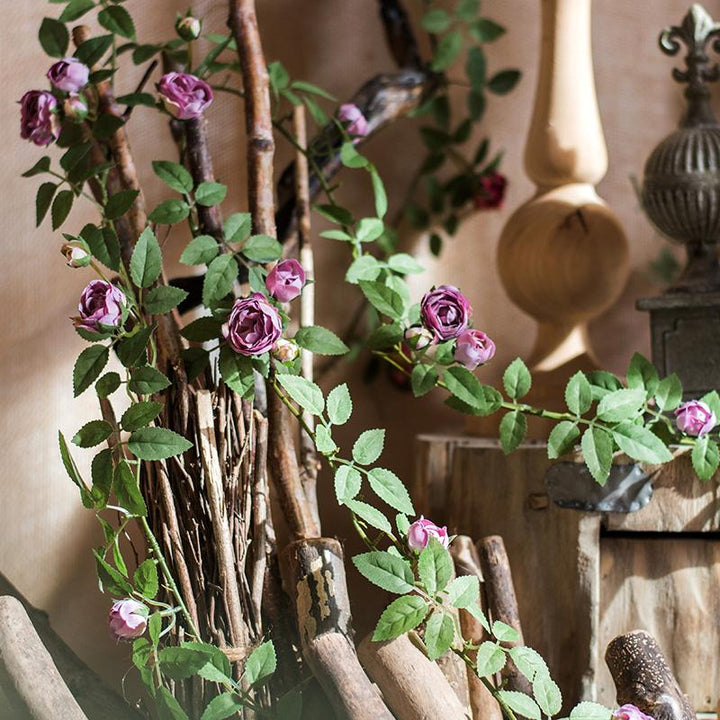 Artificial Silk Rose Vine 57" Long