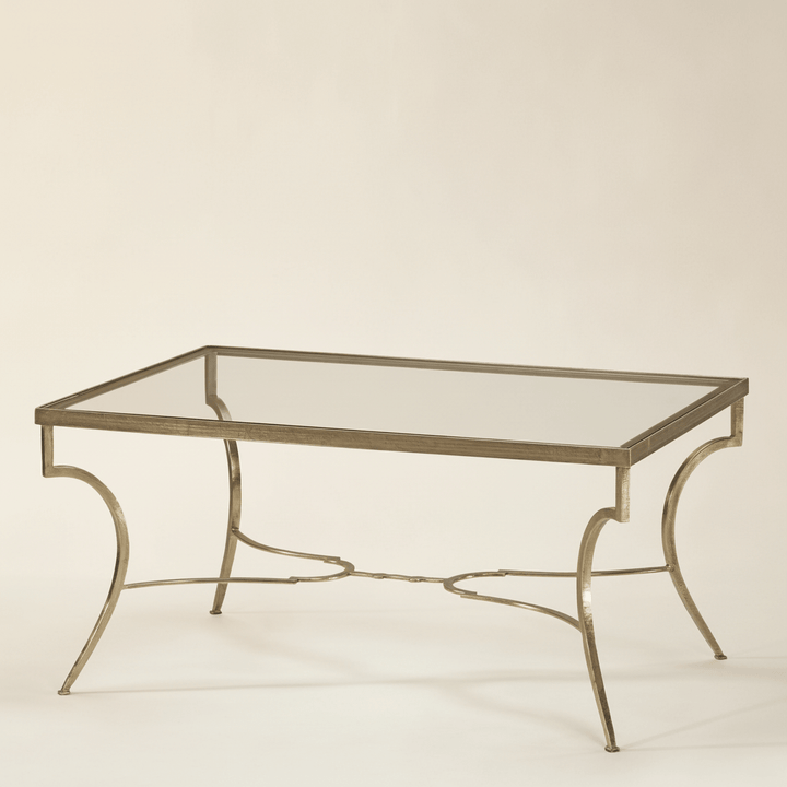 Italian Silver Leaf and Glass Coffee Table
