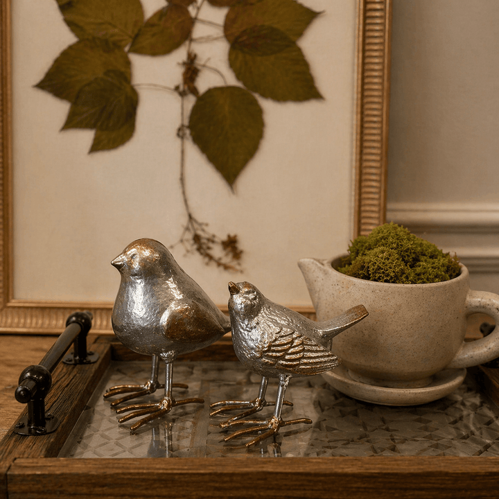 Cast Iron Bird Table Decor