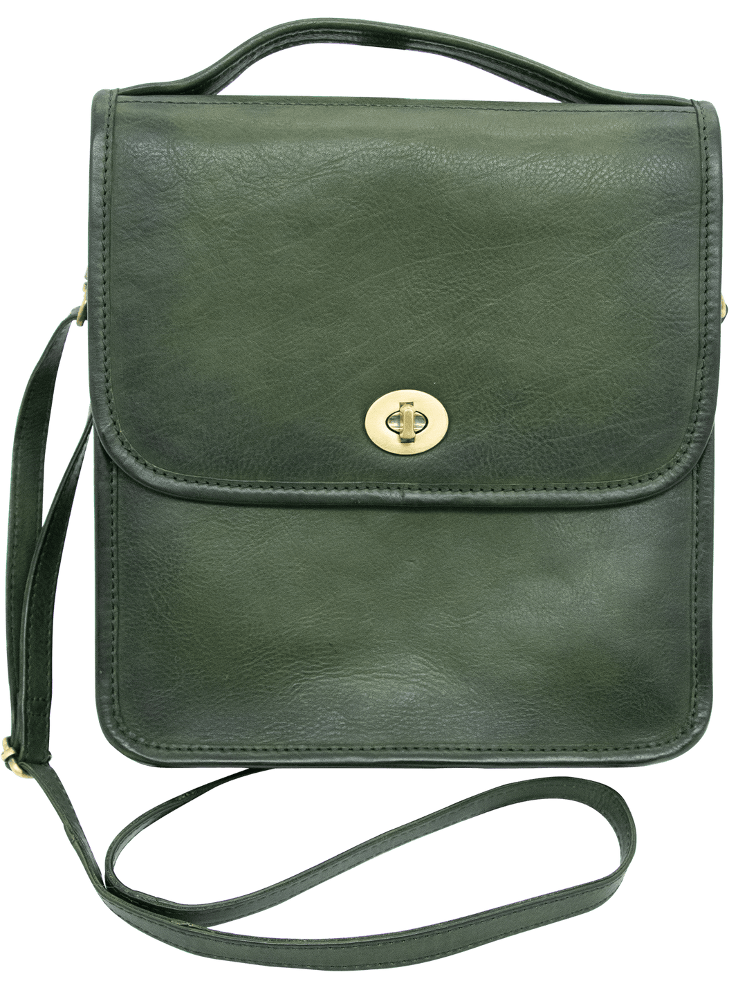 Smith & Wesson Vintage Crossbody Concealed Carry Purse in green leather with nickel hardware