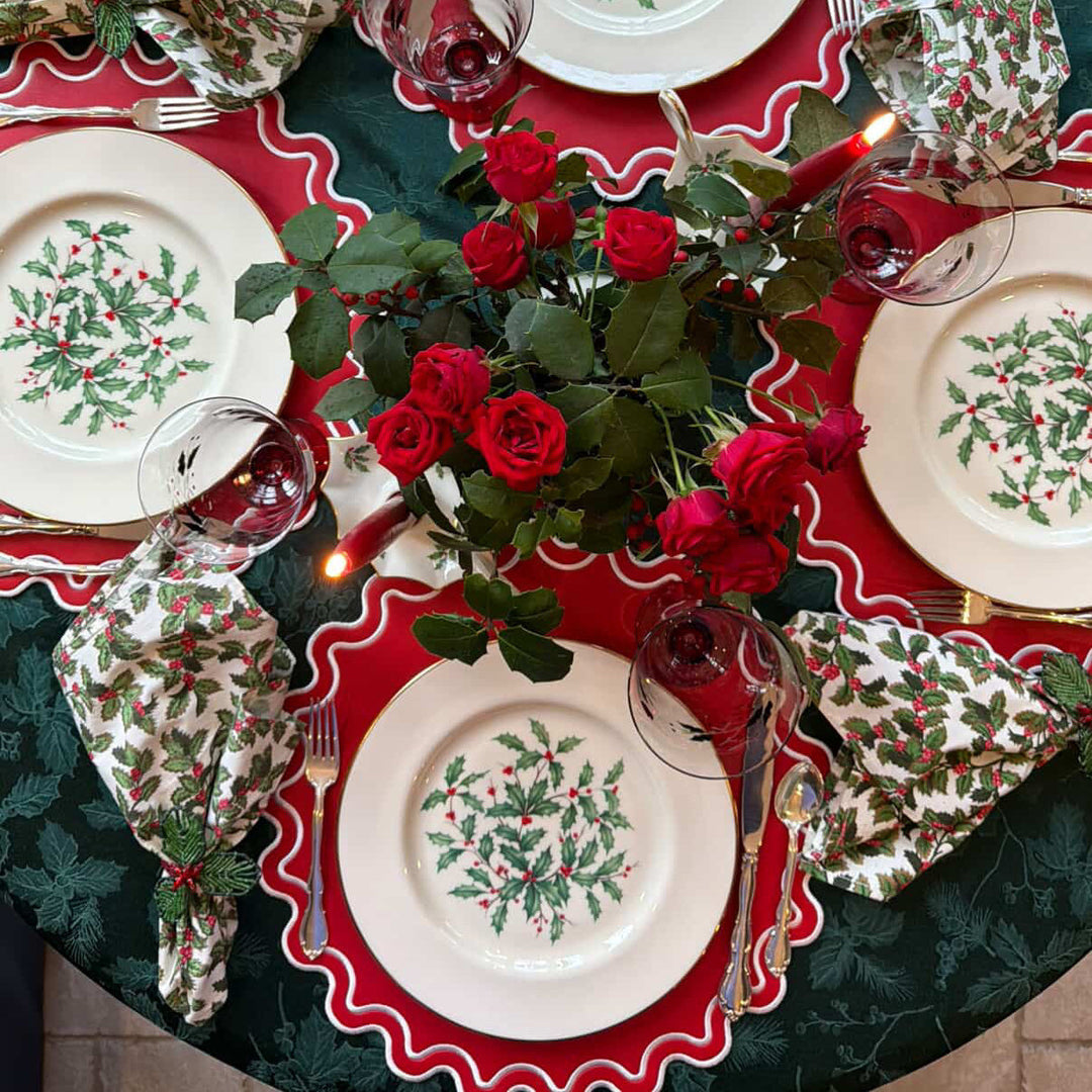 SOLACE RED FAUX LEATHER PLACEMAT (Set Of 4)