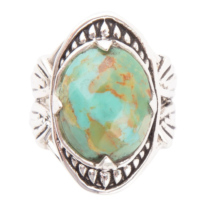 Sweet Dreams Faceted Blue Turquoise and Sterling Silver Ring