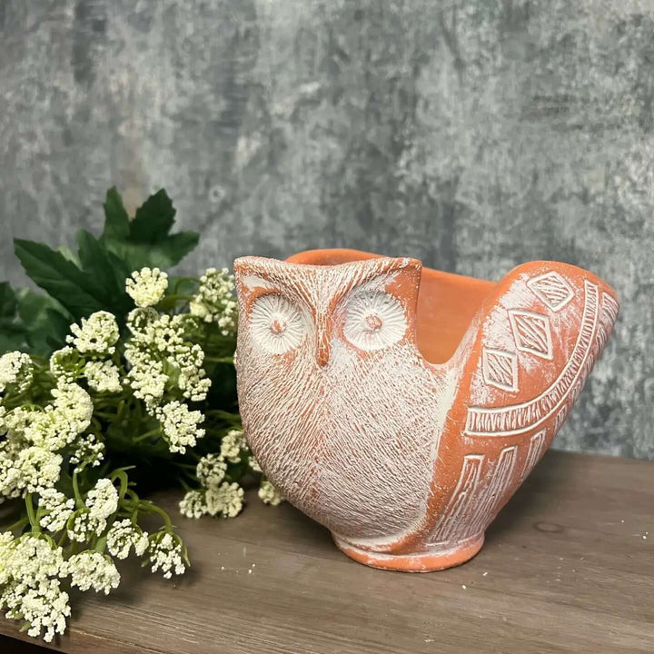 CEMENT OWL PLANTER