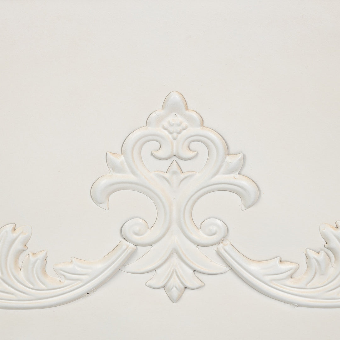 Grand Scroll Rectangular Planter, Antiqued White