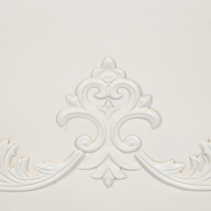 Grand Scroll Rectangular Planter, Antiqued White