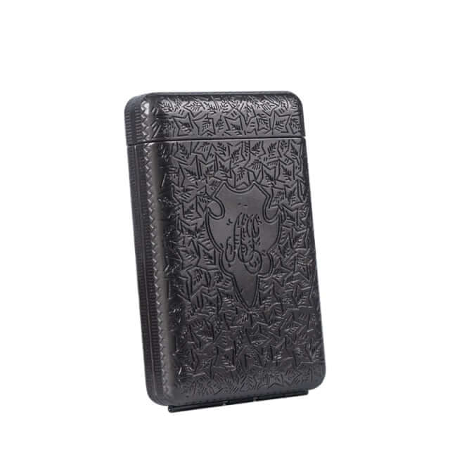 Vintage 1920s Cigarette Case with etched metal design showcasing Roaring Twenties style and craftsmanship.