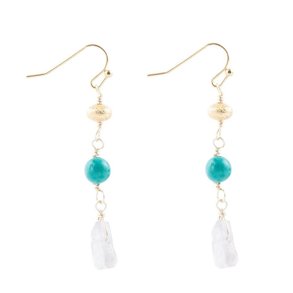 Turquoise Labradorite Elongated Earrings