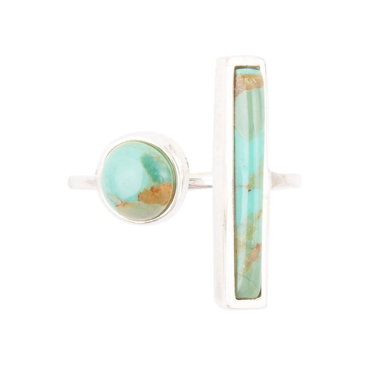 Blue Turquoise Size Adjustable Sterling Silver Ring