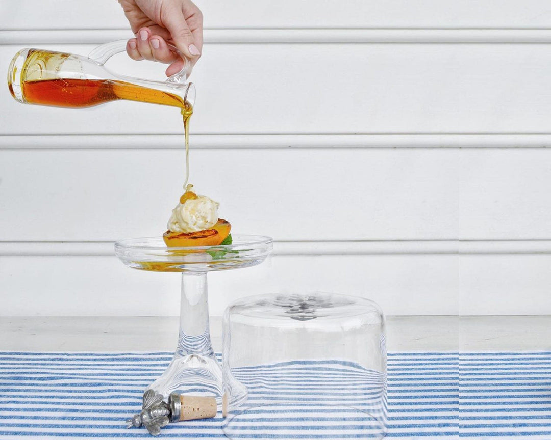 Cruet Bottle with Pewter Bee Cork Stopper