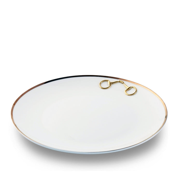 Gold Bit Bone China Round Dinner Plate Gold Rim