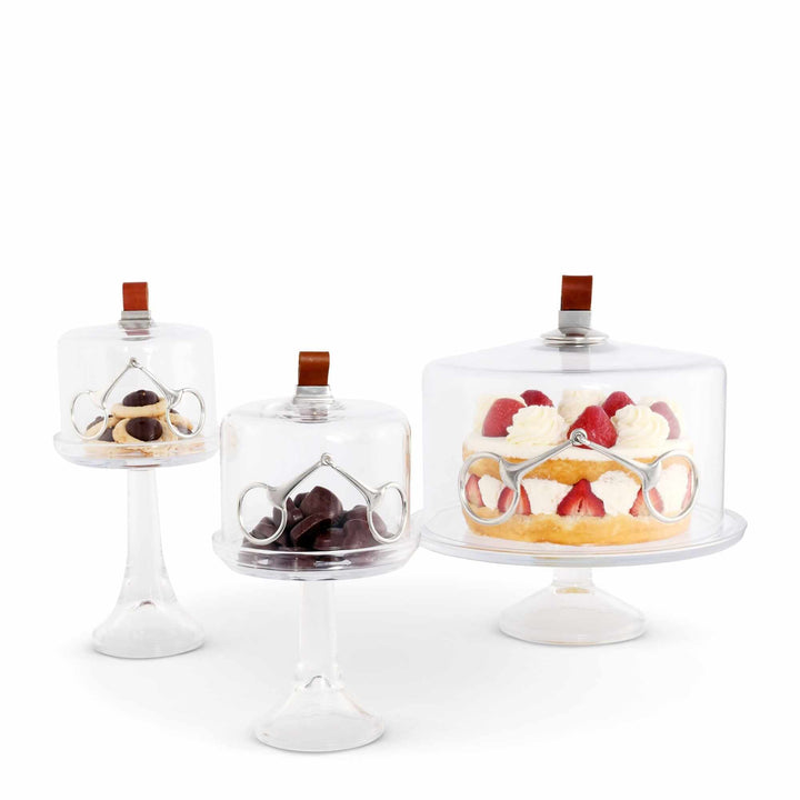 Horse Bit Glass Covered Cake / Dessert Stand