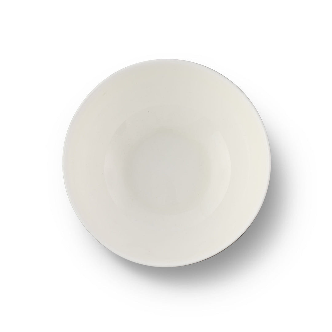 Pewter Bit Bone China Round Cereal Bowl Platinum Rim