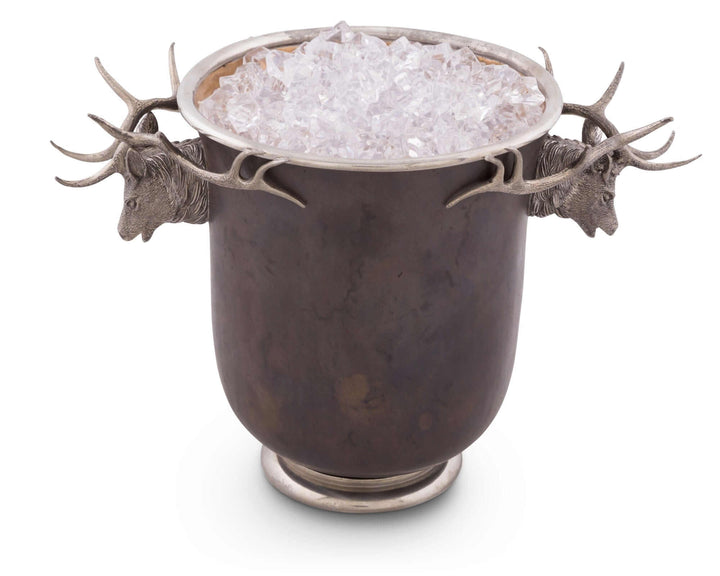 Elk Head Handle Bronze Ice Bucket