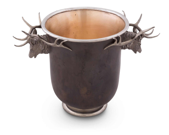 Elk Head Handle Bronze Ice Bucket