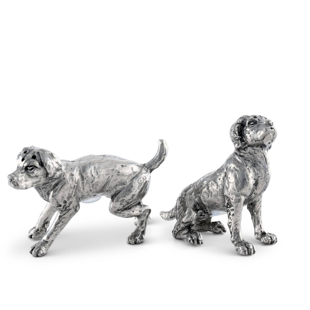 Handcrafted Pewter Spaniel Salt & Pepper Set